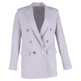 Michael Kors Michael Kors Dubbelknop Blazer in Paarse Linnen