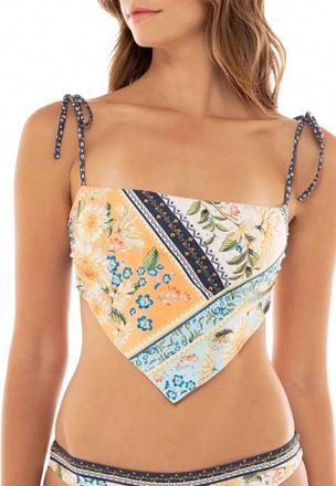 Agua Bendita Daicy Jardim Bikini Swimsuit Bandeau Top In Multicolor