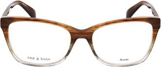 Rag & Bone Ladies Brown Rectangular Eyeglass Frames RNB3066-1