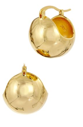 Savvy Cie Jewels 18K GOLD PLATED BOLD BUCKET HOOP EARRINGS