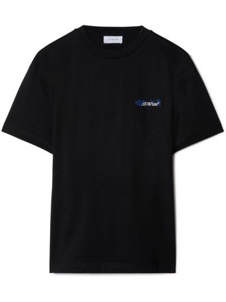Off-white floral-embroidered Arrows cotton T-shirt - women - Cotton - S - Black