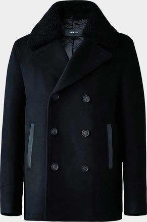 Mackage Men & apos;s Cole Wool Double-Breasted Jacket with Shearling Collar