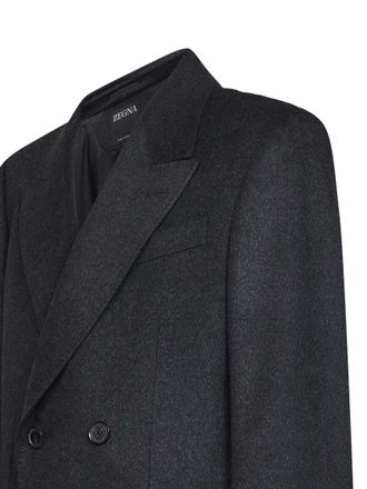 Ermenegildo Zegna Double-Breasted Cashmere Coat - Black