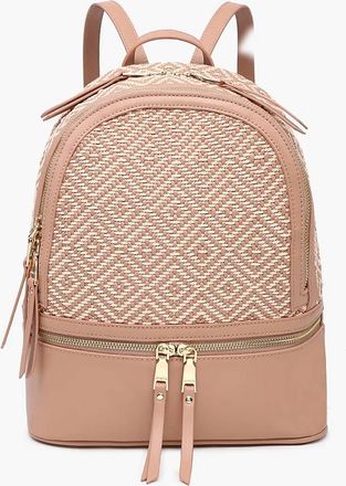Jen & Co. Womens Zahava Woven Diamond Backpack In Mauve
