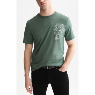 Scotch & Soda Artwork Organic Cotton Graphic T-Shirt in Dark Forest at Nordstrom, Size Xx-Large