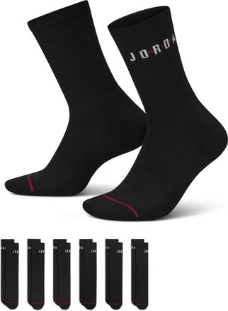 Nike Jordan Everyday Crew Socks (6 Pairs) in Black | FZ2051-010
