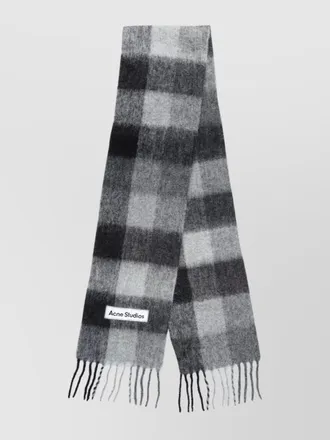 Acne Studios checked mohair-blend scarf