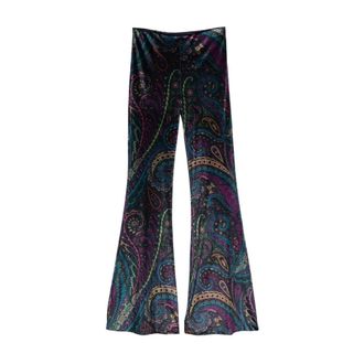Etro Paisley-print Wijde Pijpen Broek - Dames - Wijde Broeken - Veelkleurig - M - Polyester - Broeken