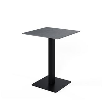 Koketto Home Mesa alta cuadrada tapa porcelanica gris y pata negra