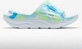 Hoka One One Mens Ora Recover Slide 3 Sandals In Illusion White