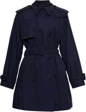 Burberry Latchmere Wool Trench Coat - Dames - Trenchcoats - Blauw - 4XS - Katoen - Jassen