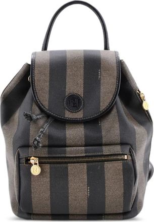Fendi Pequin Front Pocket Coated Canvas Small backpack - Bruin