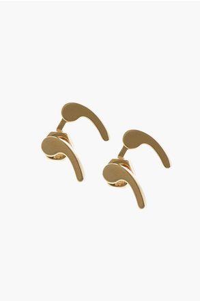 Off-white Gold-Tone Metal Earrings QUOTE MARKS size One Size