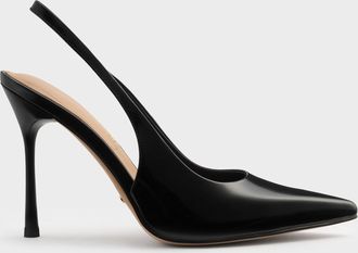 Charles & Keith Leather Slingback Stiletto Pumps
