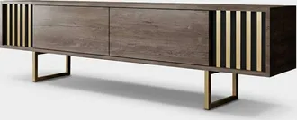Asir Group LLC Mobili Tv, Tavolo Tv, Credenza Bassa Stand Noce Gold