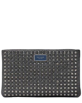 Kate Spade New York Kate Spade New York Nova Crystal Embellished Suede Clutch