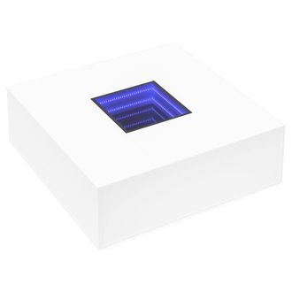Berkfield Home Durable Coffee Table with Infinity LED White 100x100x40 cm | Size: 100 x 100 x 40 cm