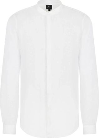 A|X Armani Exchange Classic Formele Overhemd - Heren - Zakelijke Overhemden - Wit - M - Katoen - Overhemden