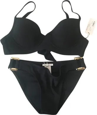 Heidi Klein Heidi Klein Black D Ring Tie Back Bikini Size S