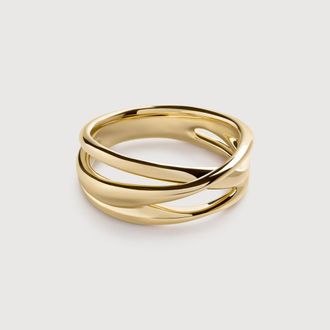 Monica Vinader Gold Nura Crossover Ring