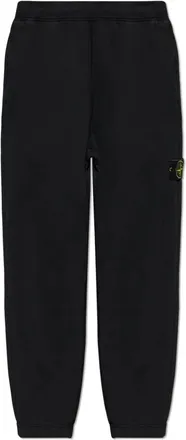 Stone Island Broeken, Heren, Zwart, XL, Katoen, Trainingsbroeken met logopatch