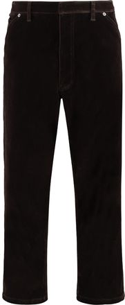 Prada Donkerbruine Velours Denim Broek