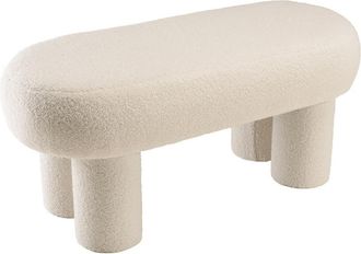 Macabane Banco de tela de rizo blanco L105cm