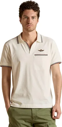 Aeronautica Poloshirt Aeronautica Militaire wit v-hals normale fit