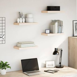 Berkfield Home Floating Shelves 4 pcs 40x23.5x4 cm Engineered Wood in Light Tan