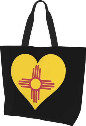 AOOEDM New Mexico State Flag Ladies Canvas Tote Reusable Shopping Bag
