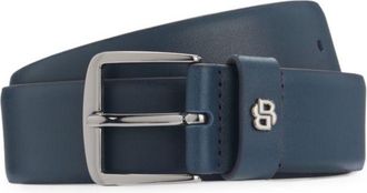 BOSS Italian-leather belt with Double B monogram