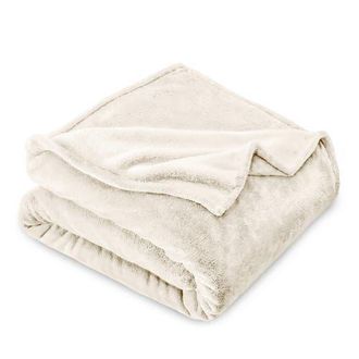 Bare Home Microplush Fleece Throw Blanket in Vanilla at Nordstrom, Size Standard