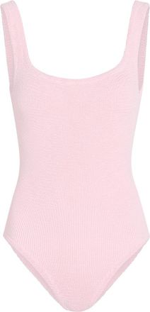 Hunza G Square-neck Crinkle Swimsuit - Light Pink - One Size
