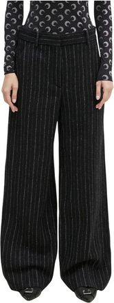Kenzo Broeken, Dames, Zwart, S, Katoen, Wide Broeken