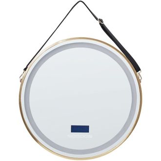 Beliani Beliani - Specchio da bagno moderno a led rotondo con altoparlante Bluetooth 60 x 60 cm Oro Darois