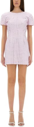 Sportmax Fitted Mini Dress With Rhinestone Embellishments