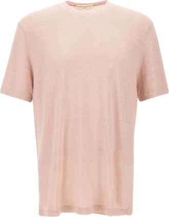 FILIPPO DE LAURENTIIS crew-neck T-shirt - men - Elastane/Linen/Flax - 46 - Pink