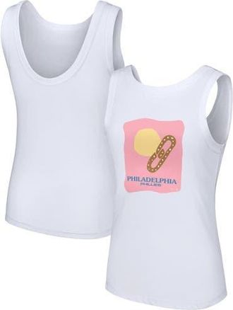Lusso Womens Lusso Style White Philadelphia Phillies Lindy Tank Top at Nordstrom, Size Xx-Large