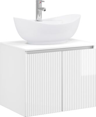 vidaXL Juego De Muebles De Ba&ntilde;o Blanco Brillante Madera De Ingenier&iacute;a Vidaxl