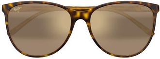 Maui Jim Ocean 57mm PolarizedPlus2 Cat Eye Sunglasses in Brown at Nordstrom