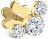 Maria Tash Invisible Setting Three Diamond Stud Earring in Yellow Gold at Nordstrom