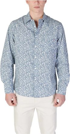 Replay Katoenen Shirt met Lange Mouwen - Heren - Casual Overhemden - Blauw - 3XL - Katoen - Overhemden