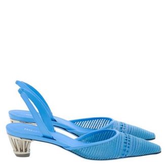 Ferragamo Alyssa Mesh Slingback Pumps, Size 7 C