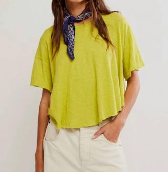 Free People Elsie Swing Tee In Warm Olives