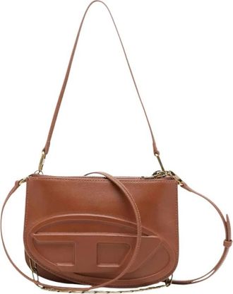 Diesel 1DR Twin - Dames - Schoudertassen - Bruin - ONE Size - Leer - Tassen