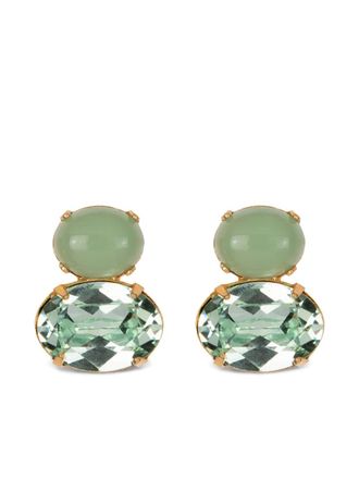 Jennifer Behr Yvette earrings - women - Steel/Chalcedony/glass - One Size - Green