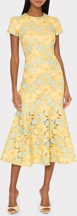 Milly Tahlia Floral Lace Dress in Yellow Multi at Nordstrom, Size 10