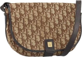 Dior Pre-owned Cross Body Bags, female, Brown, Size: ONE SIZE Pre-owned Vintage Trotter Canvas Shoulder Bag