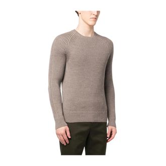 Zanone Ribbed Jumper - male - Zanone - Round-neck Knitwear - Beige - 2XL - Knitwear