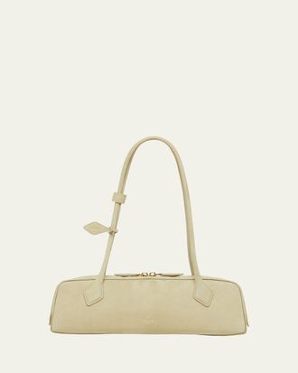 Alaia Le Teckel Medium Suede Shoulder Bag